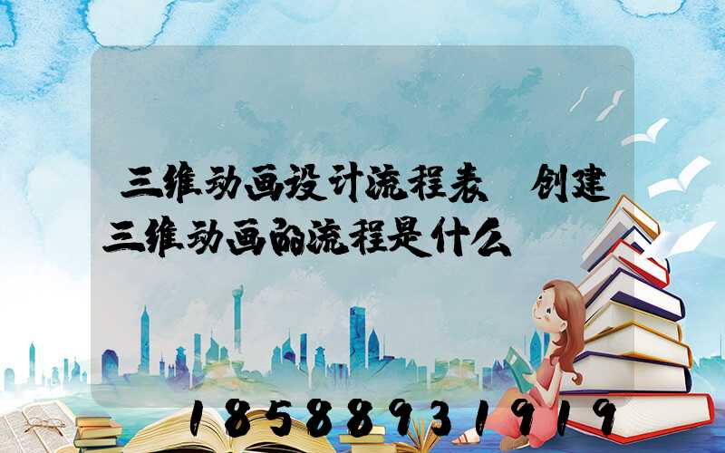 三维动画设计流程表(创建三维动画的流程是什么)